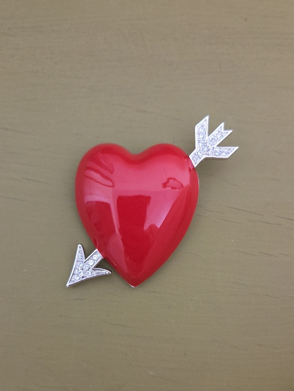 Bob Mackie Arrow & Heart Brooch